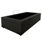Cama Box Baú Solteirão King Blindado Sintético Preto 203x96x4