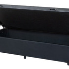 Cama Box Baú Solteirão King Blindado Sintético Preto 203x96x4