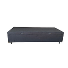 Cama Box Baú Solteirão King Blindado Suede Preto 203x96x44 Cm