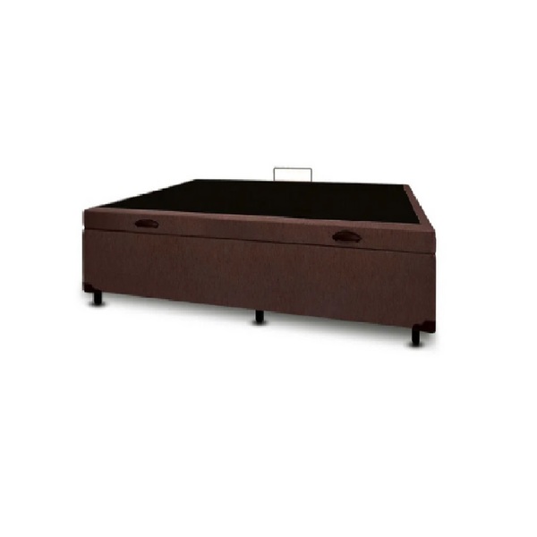Cama Box Baú Solteirao King Linhão Marrom Com 203x96x44cm