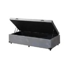 Cama Box Baú Solteirao King Sintético Cinza Com 203x96x44cm