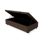Cama Box Baú Solteirao King Sintético Marrom Com 203x96x44cm