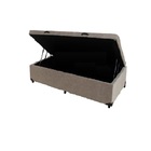 Cama Box Baú Solteirao King Suede Bege Com 203x96x44cm