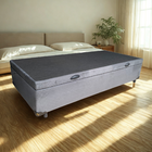 Cama Box Baú Solteirão King Suede Cinza Com Pistão A Gás - Im