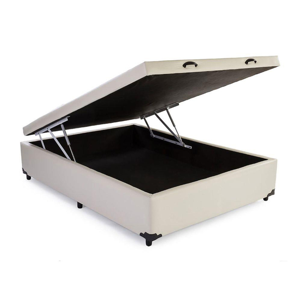 Cama Box Baú Solteirão Sp Móveis Sintético Bege - 39x128x188