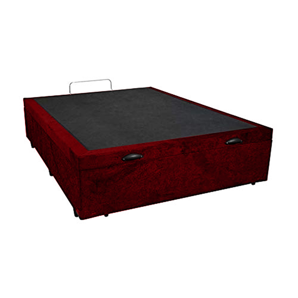 Cama Box Baú Solteirão Sp Móveis Suede Vinho - 39x128x188