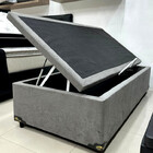 Cama Box Baú Solteiro 0 88 X 1 88 Blindada Sued Cinza