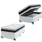 Cama Box Baú Solteiro 88 Tecido Sintético Branco Com Colchão