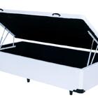 Cama Box Baú Solteiro 88 Tecido Sintético Branco Com Colchão