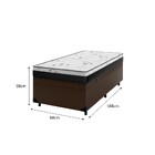 Cama Box Baú Solteiro 88 Tecido Sintético Marrom Com Colchão