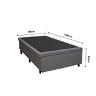 Cama Box Baú Solteiro 88x188x42cm Cinza Com Pistão A Gás Cinza