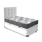 Cama Box Baú Solteiro + Cabeceira Cassis E Colchão Ortobom Is