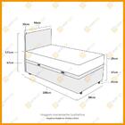 Cama Box Baú Solteiro + Cabeceira Cassis E Colchão Ortobom Is