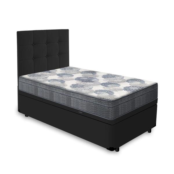 Cama Box Baú Solteiro + Cabeceira Cassis E Colchão Ortobom Is