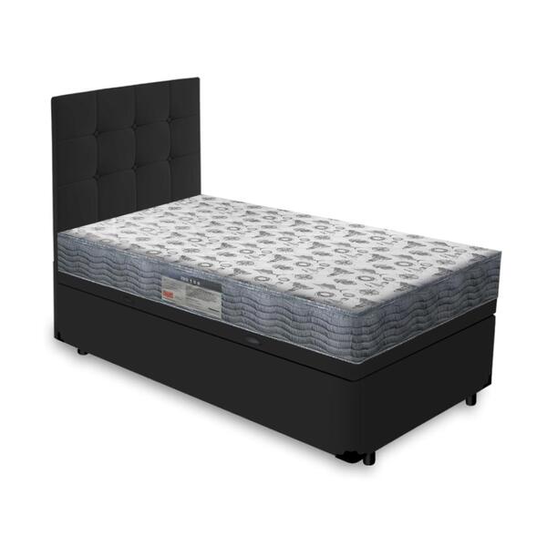 Cama Box Baú Solteiro + Cabeceira Cassis E Colchão Ortobom Is
