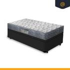 Cama Box Baú Solteiro + Cabeceira Cassis E Colchão Ortobom Is