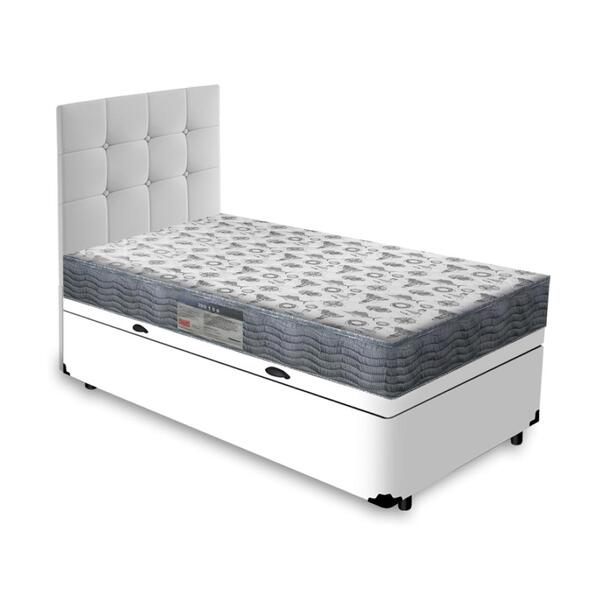 Cama Box Baú Solteiro + Cabeceira Cassis E Colchão Ortobom Is