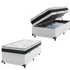 Cama Box Baú Solteiro + Colchão D33 One Face - Couro Branco