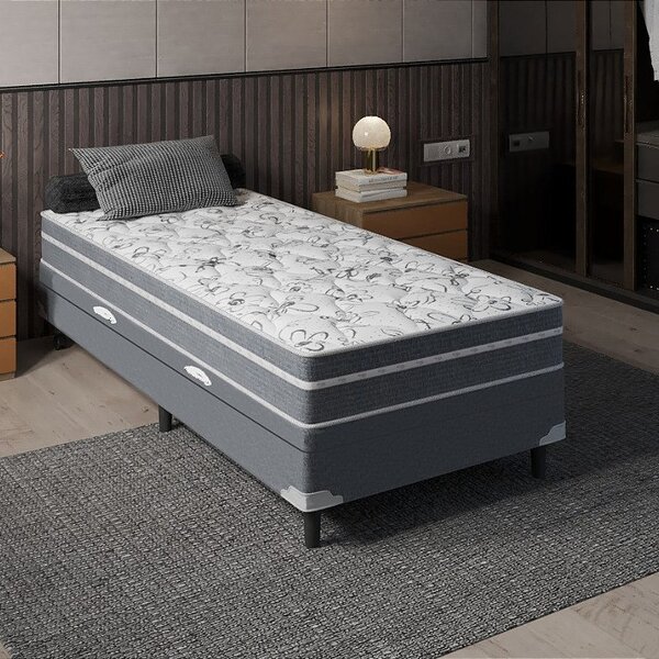 Cama Box Baú Solteiro + Colchão Portobel De Molas Ravena
