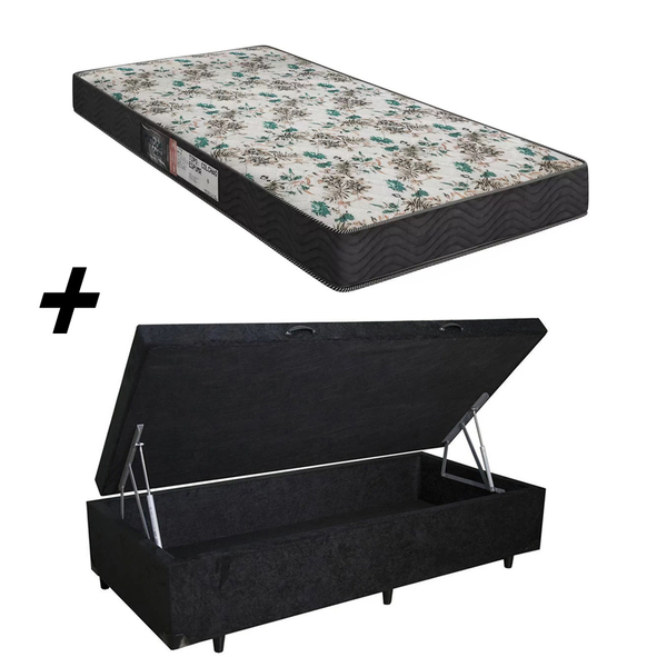 Cama Box Baú Solteiro + Colchão Portobel Veneza D33 57x88x188