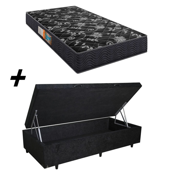 Cama Box Baú Solteiro + Colchão Portobel Verona D28 57x88x188