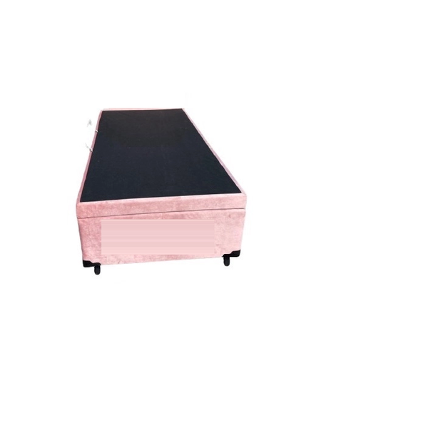 Cama Box Baú Solteiro Blindado Suede Rosé Com 78cm De Largura