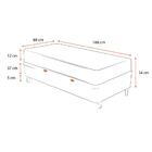 Cama Box Baú Solteiro Cinza + Colchão De Espuma D23 - Ortobom