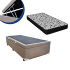 Cama Box Baú Solteiro Colchão Espuma D33 Bordado + Box Suede