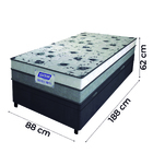 Cama Box Baú Solteiro Colchão Espuma D33 Fort 88x188x62cm Cin