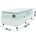 Cama Box Baú Solteiro Colchão Espuma D45 Lazio Pillow Top 88x