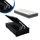 Cama Box Baú Solteiro Colchão Molas Ensacadas + Box Sintético