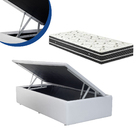 Cama Box Baú Solteiro Colchão Molas Ensacadas + Box Sintético