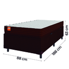 Cama Box Baú Solteiro Colchão Molas Ensacadas Qatar 88x188x63