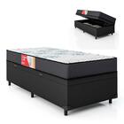 Cama Box Baú Solteiro Colchão Molas Esplanada 88x188x58cm Gra