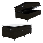 Cama Box Baú Solteiro Colchão Pillow Top Espuma Night Rest 88