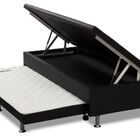 Cama Box Bau Solteiro Com Auxiliar Semi Ortopedica Corino 78x