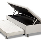 Cama Box Bau Solteiro Com Auxiliar Semi Ortopedica Corino 78x