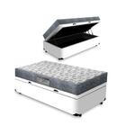 Cama Box Baú Solteiro King + Colchão D33 Iso 100 Ortobom 96cm