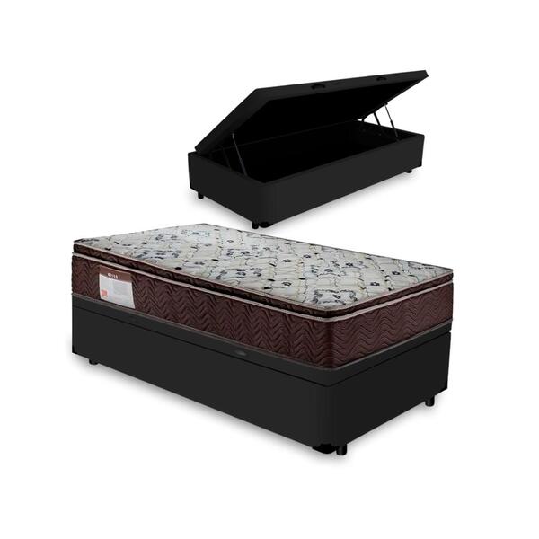 Cama Box Baú Solteiro King + Colchão De Solteiro King Iso 150