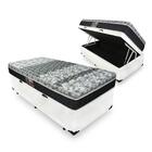 Cama Box Baú Solteiro King Branca + Colchão De Molas - Castor