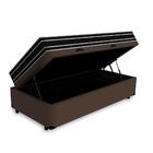 Cama Box Baú Solteiro Marrom + Colchão De Espuma D33 - Castor
