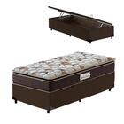 Cama Box Baú Solteiro Marrom + Colchão De Espuma D45 Probel G