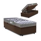 Cama Box Baú Solteiro Marrom + Colchão Espuma D33 - Lucas Hom