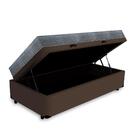 Cama Box Baú Solteiro Marrom + Colchão Ortopédico D33 - Ortob