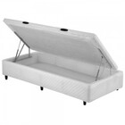 Cama Box Bau Solteiro Poliester(0.88x1.88) Cinza