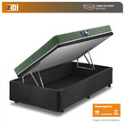 Cama Box Baú Solteiro Preta + Colchão Espuma D70/d28 Atlanta