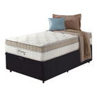 Cama Box Baú Solteiro Preto + Colchão Molas Ensacadas Houston