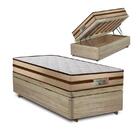 Cama Box Baú Solteiro Rústica + Colchão De Molas Ensacadas -