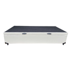 Cama Box Baú Solteiro Sintético Bege Com Pistão A Gás - Estru