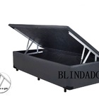 Cama Box Baú Solteiro Sintético Cinza Com Pistão A Gás - Estr